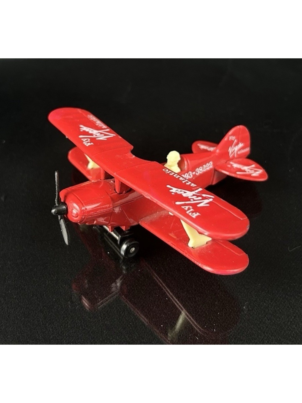 Matchbox Virgin Atlantic Red BI-Plane Toy Airplane 1979 Missing Wheel